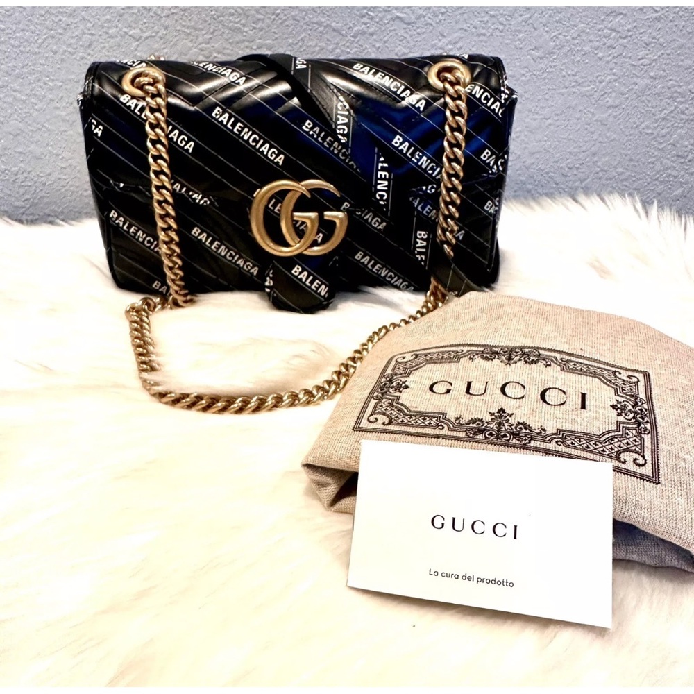 A266 - 💯% authentic Gucci X Balenciaca Small Marmot shoulder bag